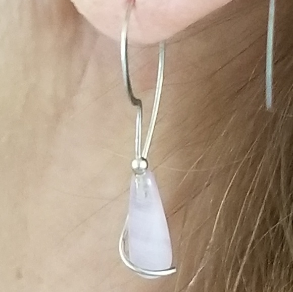 💖Host pick💖 Sterling silver rose quartz earrings - Picture 3 of 4